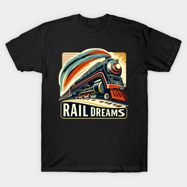 Train Vintage, Rail Dreams T-Shirt by Vehicles-Art